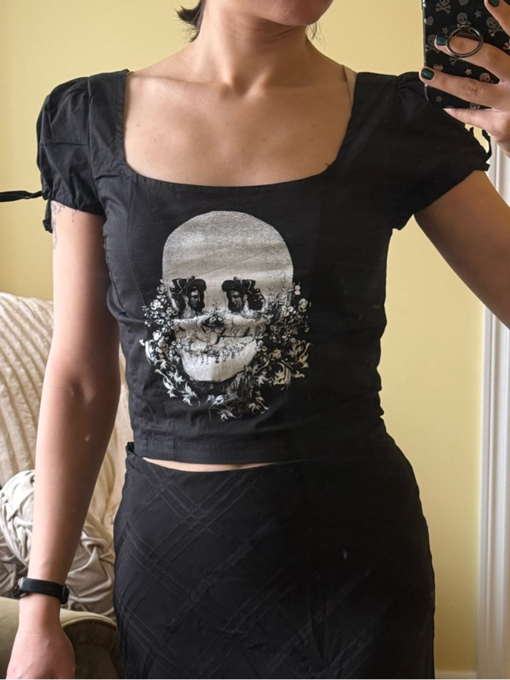 Widow (Dolls kill) Death Grows Graphic Baby Tee (crop top) size S